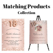 Roze goudroze monogram luxe 18e verjaardag wandkleed