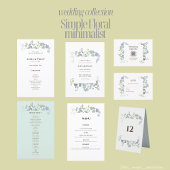 Eenvoudige Bloemen minimalistische bruiloft dank u Bedankkaart