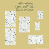 Groene en Witte Romance Rustieke Zomerbruiloft Rechthoekige Sticker