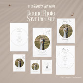 Ronde foto Save the Date Minimalist Uitnodiging