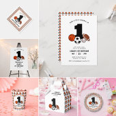 1 Ball Sports Theme Boy's 1st Birthday Ronde Button 3,2 Cm