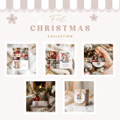 1st Baby Christmas Photo  Pink Gold Unicorn Feestdagenkaart