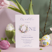 1e verjaardag  | Bloemen paaseieren krans Bedankkaart