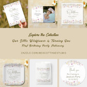 1e verjaardag Onze kleine wilde bloem die er een w Papieren Bordje