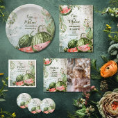 1e Watermeloen Verjaardag Papieren Bordje