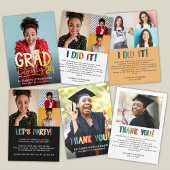 Moderne, strakke afstudeeraankondiging Grad twenty Folie Uitnodiging