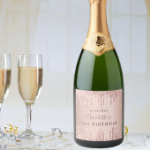 Verjaardag roos gouden uitnodiging