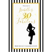 30e verjaardag 30 & FLIRTY Modern Rood en Zwart Button Flesopener