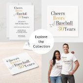 Honkbal Cheers en Beers 30ste Verjaardag Party Kaart