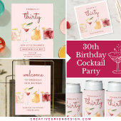 30e verjaardag Waterverf cocktail servetten