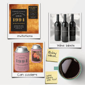 Roze en Grijs 30e Verjaardag 1994 Fotosjabloon Sparkling Wijnetiket