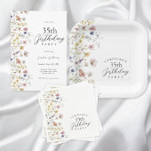 35e Verjaardag Boho Wildflowers Waterverf Floral Papieren Bekers