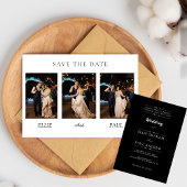Minimalist Chic Front Photo Modern Script Wedding Kaart