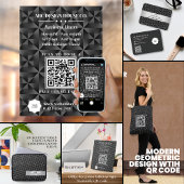 Modern 3D Gradient Zwart Diamant Geometrisch Ontwe Bureaumat