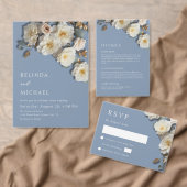 Ivoor Witte 3D Rozen Bruiloft Uitnodigingen Wikkel (Personaliseer de collectie van deze zelfstandige maker.)