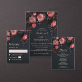  Dark Romantic Roses |  Wedding Photo Thank You Bedankkaart (Personaliseer de collectie van deze zelfstandige maker.)