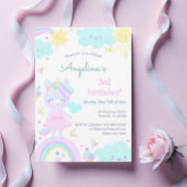 3e verjaardag T-shirt met een grappige eenhoorn.