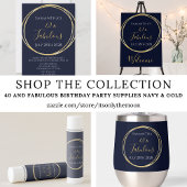 40e verjaardag Navy Gold gepersonaliseerde partij 