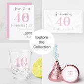 Aangepaste 40 en geweldige moderne roze verjaardag spandoek