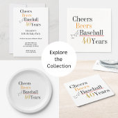 40e verjaardag Baseball Cheers Beers Minimal Party Servet