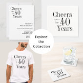 40e verjaardag Proost 40 jaar Zwart Wit Feest Servet