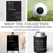 40e verjaardag Proost en Beers Golf Zwart en Goud Kartonnen Onderzetters