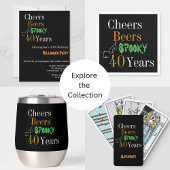 40e verjaardag Halloween Cheers Beers Spooky Party Spandoek