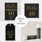 40e verjaardag zwart goud verjaardag ronde sticker