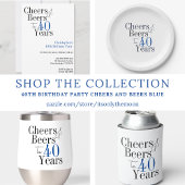 40th Verjaardag Proost en Beers Eenvoudig feest Papieren Bekers