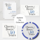 40th Verjaardag Proost en Beers Eenvoudig feest Papieren Bekers