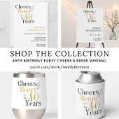 40e verjaardag Proost en bieren Zwart Goud Modern Bedankkaart