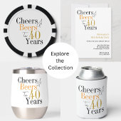 40e verjaardag Proost en bieren Zwart Goud Modern Bedankkaart