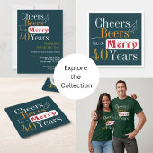 40e verjaardag Kerstfeest Kaart