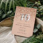 Meisjesglitter gladde moderne 40e verjaardag servet