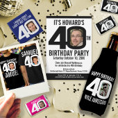 40e verjaardag zwart-wit twee foto's Cooler