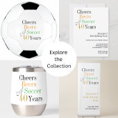 40e verjaardag Voetbal Cheers Beers Minimal Party Kaart