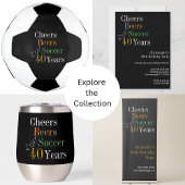 40e verjaardag Voetbal Cheers Beers Party Kaart