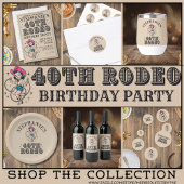  Retro Cowgirl 40ste verjaardagsfeestje Kaart