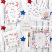 Leuke Ballon 1e Verjaardag 4e van juli Feest Kaart