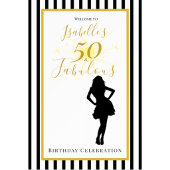 50 & FABULOUS-dag met strepen Spandoek