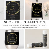 50th Birthday Black Gold 50 en Fabulous Keramisch Ornament