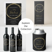 50ste verjaardag zwart goud gepersonaliseerde fees blikvorm glas