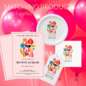 50 en Fabulous 50th Birthday Whimsical Lettering Inpakpapier Vel