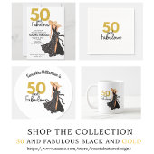 50 en Fabulous Zwart en Goud Verjaardagsfeest Kaart