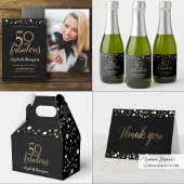50 en geweldige Birthday Gold en zwarte Confetti Kaart