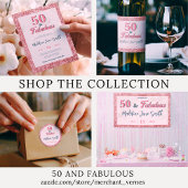 50 and Fabulous Birthday Elegant Roos Roze Glitter Spandoek