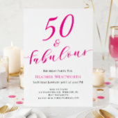 50 and Fabulous Fiftieth Birthday Hot Pink Photo Spandoek