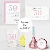 Gepersonaliseerd 50 en geweldige moderne roze verj spandoek