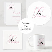 50 en fabulous Verjaardag Roze Partij Ronde Sticker