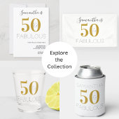 50e verjaardag 50 en geweldige Birthday Gold White Spandoek